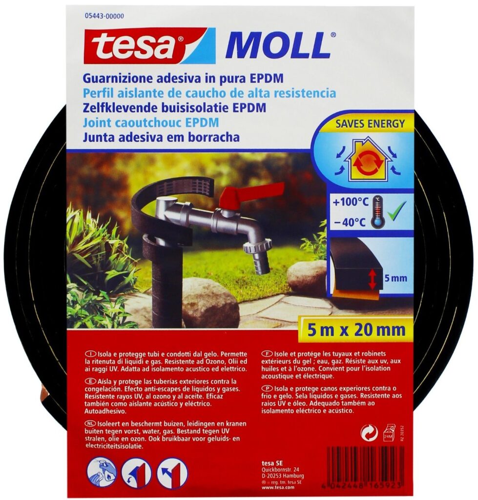 05443 FITA TESAMOL ADESIVA PRET.5MTx20MM