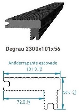 DEU22230 DEGRAU 2300x101x56 CINZ$