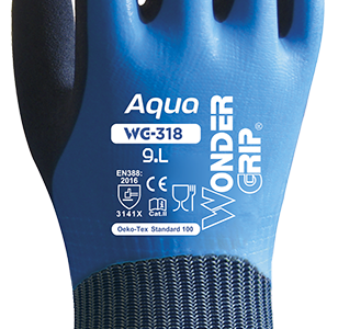 LUVA LATEX        HWG318-AQUA/7