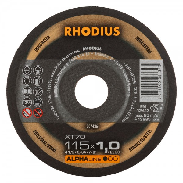 207436DISC.C/INOX 115×1,0x22 XT70