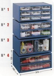 ESTANTE METALO-PLASTICO AZUL 2GAVETAS N4