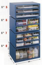ESTANTE METALO-PLASTICO AZUL 2GAVETAS N8