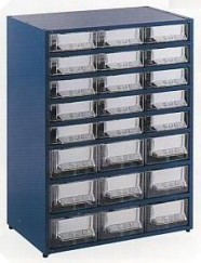 ESTANTE METALO-PLASTICO AZUL 24GAVET.N24