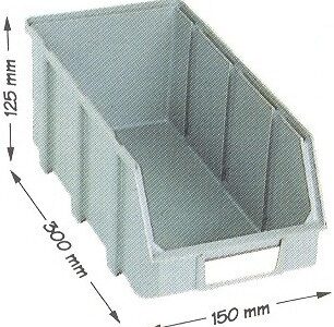 CAIXA STOCK 300x150x125MM MOD.B CINZENTO