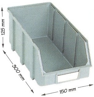 CAIXA STOCK 300x150x125MM MOD.B CINZENTO