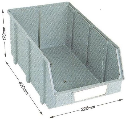 CAIXA STOCK 400x225x170MM MOD.C CINZENTO