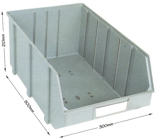 CAIXA STOCK 500x300x210MM MOD.D CINZENTO