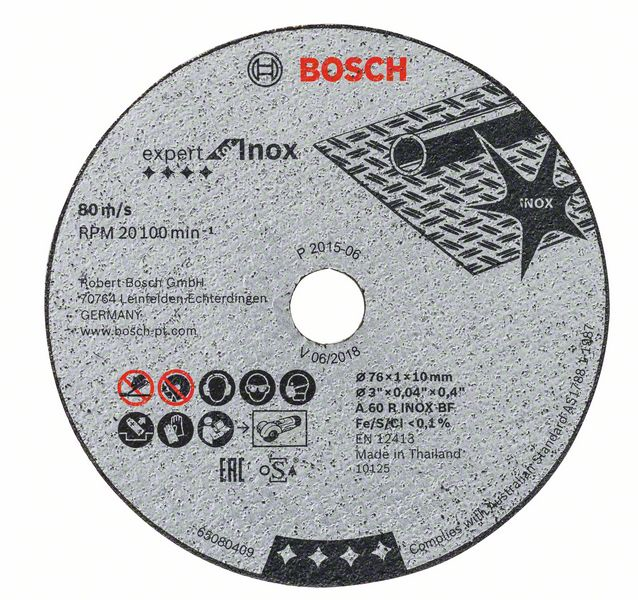 2608601520 DISCO  76x1x10MM INOX(BL.5UN)