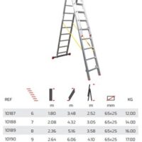 ESCADA TRIPLA ALUMINIO D/QD.3x14D 9,35M$