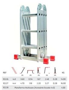 ESCADA MULTIFUNCOES MULTIUSO  10227 4×4$
